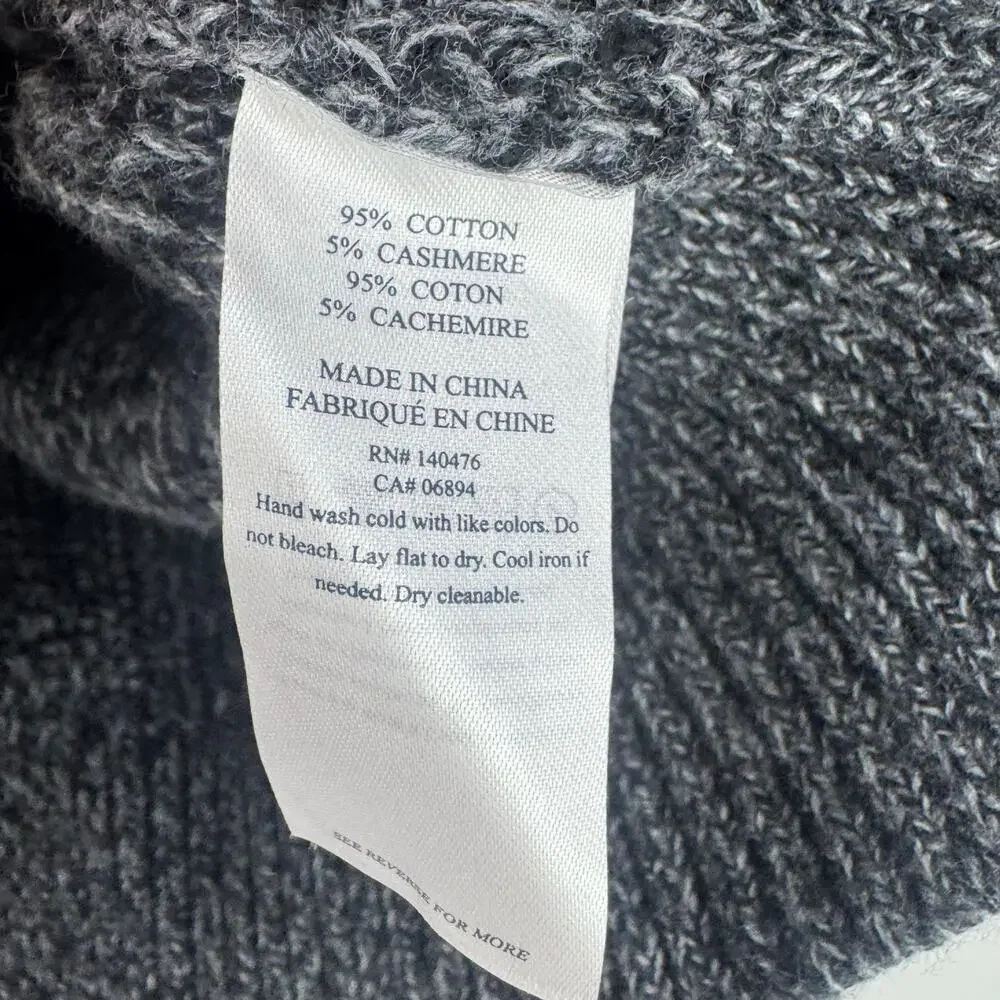 Faherty Men's Marled Cotton Cardigan Sweater Long Sleeve Black Size Large NWT